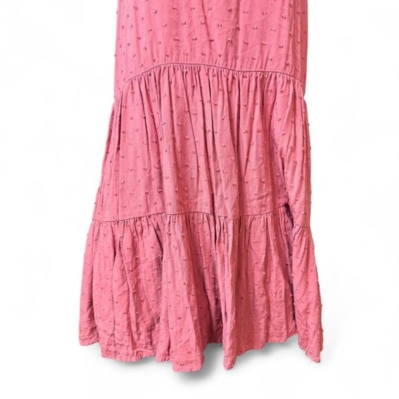 E&M Pink Sleeveless Tiered Babydoll Dress Lace Trim Boho Summer Festival Size S - Picture 3 of 8